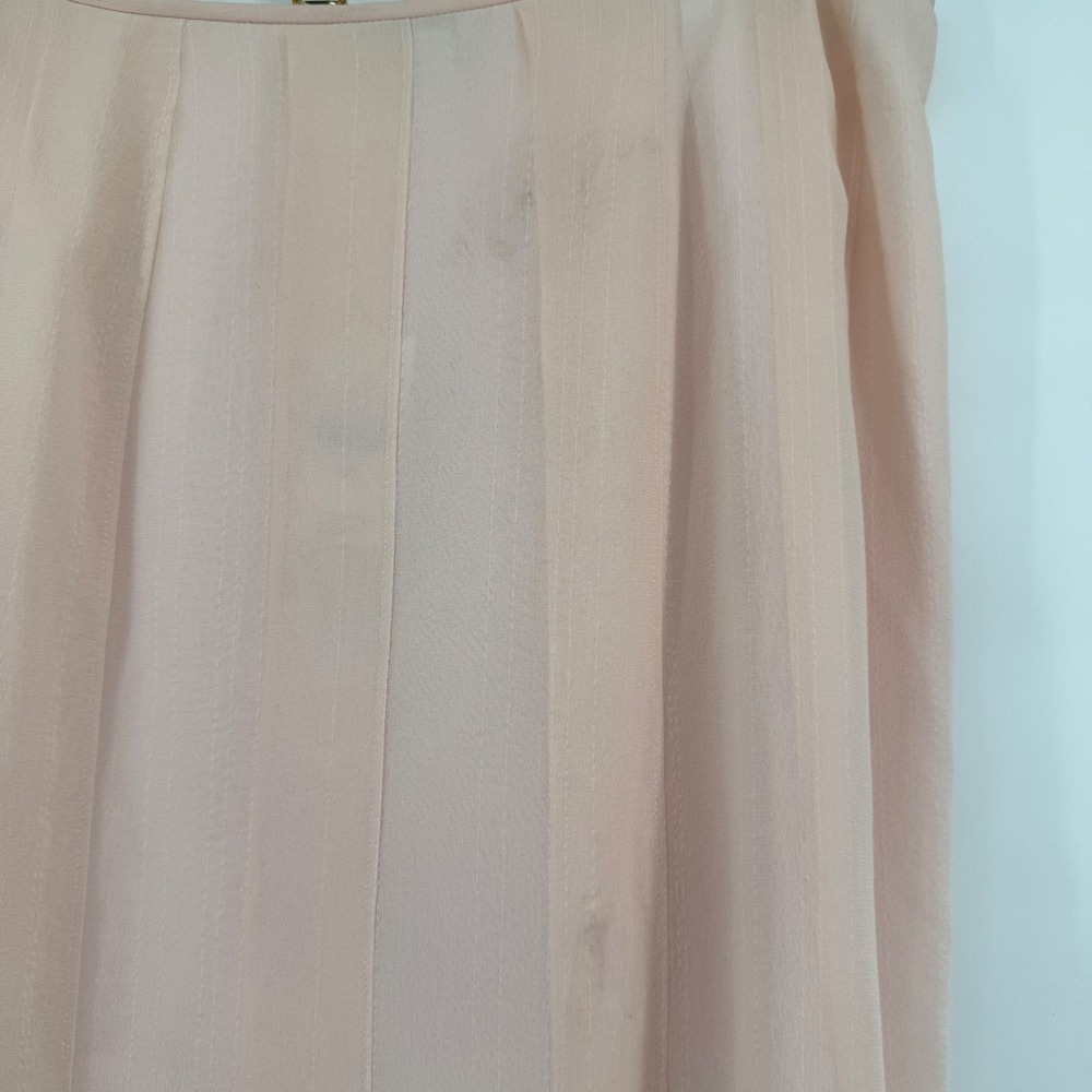 Magaschoni Silk Maxi Skirt Womens 12 Pink Pleated Panels Lined Candy Combo NWT - Picture 13 of 13